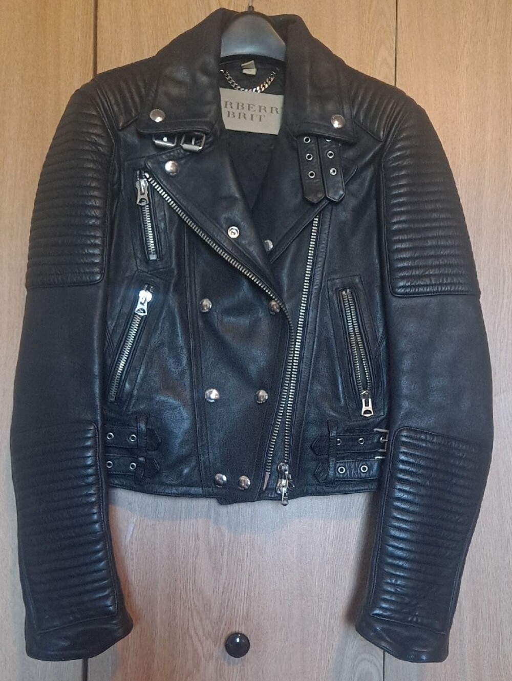 Burberry Loseley Lamb Leather Biker Jacket Size 4 ...NEW JUST NO TAGS ATTACHED